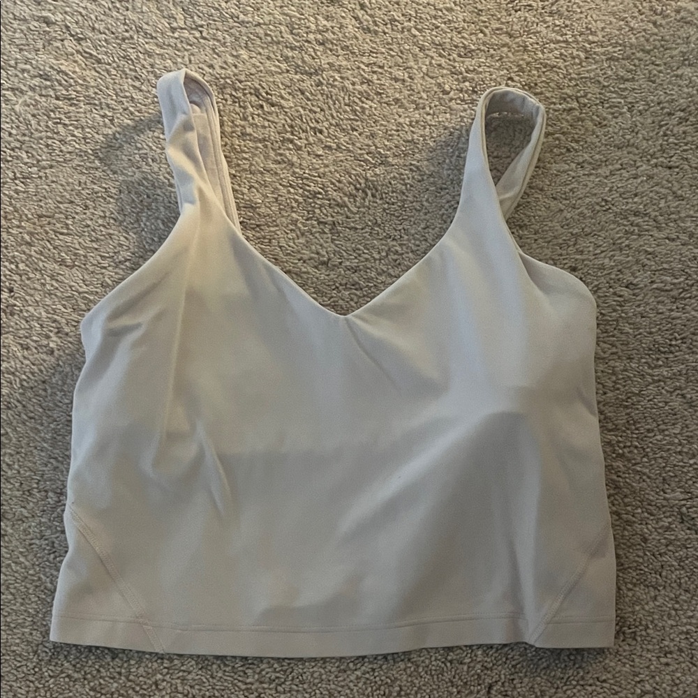 Womens Lululemon Pink/White cropped align tank size: 4/small